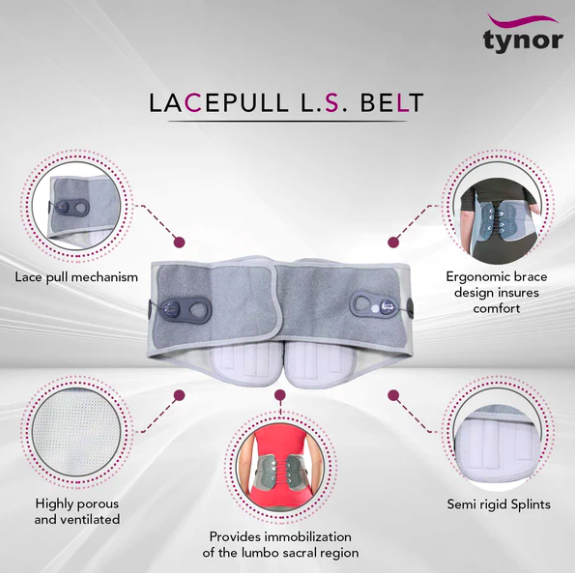 Tynor Lace Pull L.S. Belt. (Lumbar Brace) - A 30 - Back Support Belt
